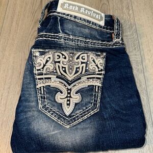 Rock revival easy skinny nuri blue jeans denim